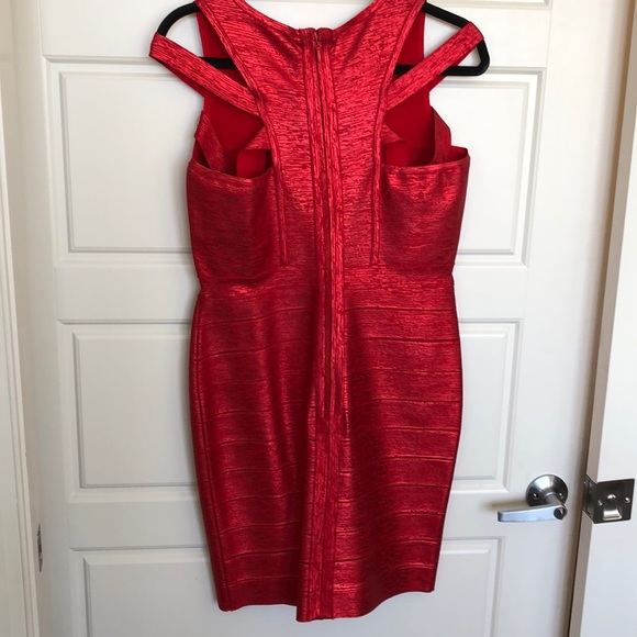 NWT Sexy, Metallic Red Bandage dress - Picture 6 of 7